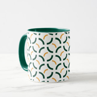 Taza Arcos minimalistas geométricos en verde bosque y m