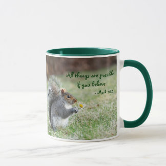 Taza Ardilla con verso del 9:23 de la marca de la