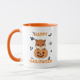 Taza Ardilla En Calabaza Dulces Animales Felices Hallow