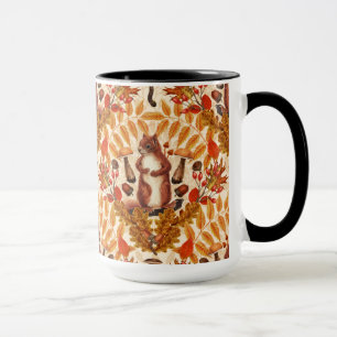 Taza Ardilla otoñal en blanco roto