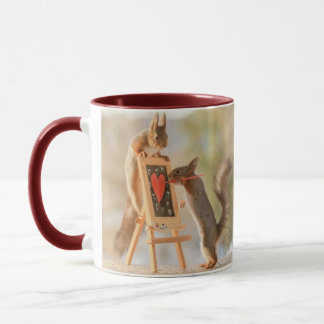 Taza Ardillas pintando una imagen-