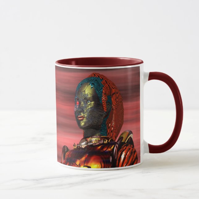 Taza ARES CYBORG RETRATO Ciencia Roja Ficción Sci-Fi (Derecha)