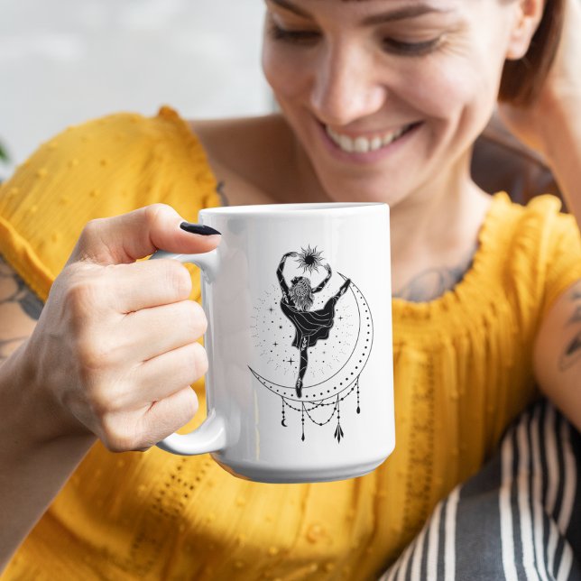 Taza Aries Chica de baile 15oz Black Rim Mug (Subido por el creador)