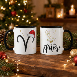 Taza Aries Navidad Sombrero de Santa Zodiaco