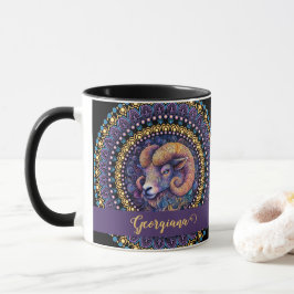 Taza Aries Zodiac Dot Mandala