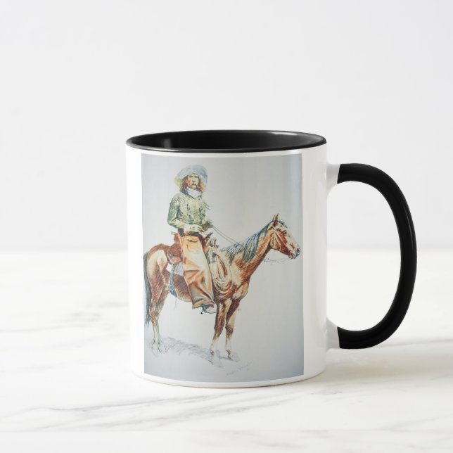 Taza Arizona Cowboy, 1901 (creyón en el papel) (Derecha)
