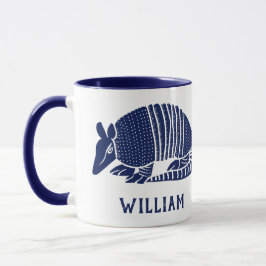Taza Armadillo azul de la Marina Personalizada