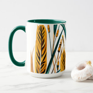 Taza Armonía de cosecha: un patrón de trigo en un lienz