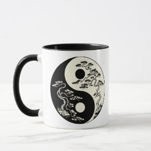 Taza Armonía en la Naturaleza Yin Yang Árboles Bonsái