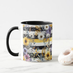 Taza Armonía floral a rayas