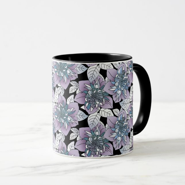 Taza Armonía floral blanca y rosa (Anverso derecho)