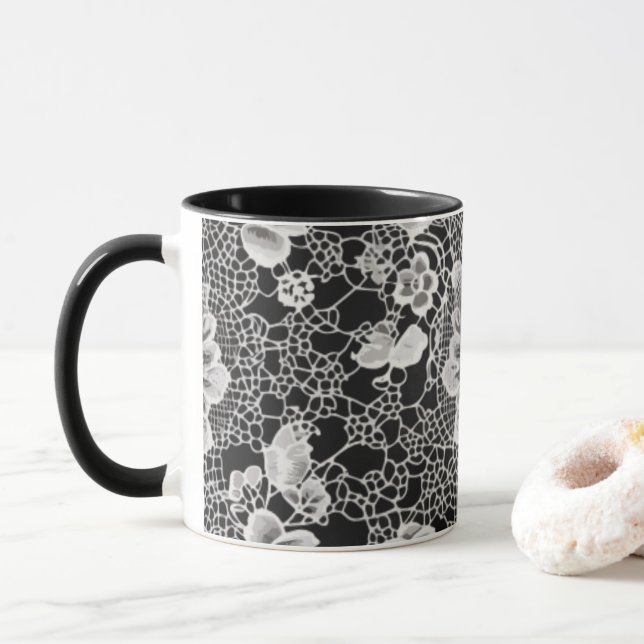 Taza Armonía floral de encaje (Con donut)
