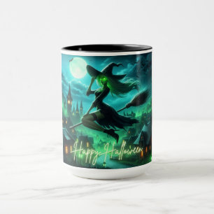 Taza Aroma verde espumoso bruja Halloween