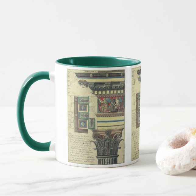 Taza Arquitectura antigua, columna con moldura de corni (Con donut)