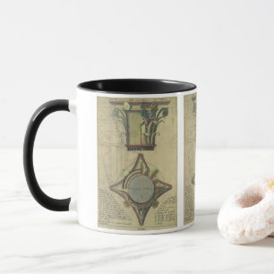 Taza Arquitectura antigua, corona de capital decorativa