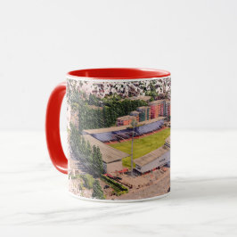 Taza Arquitectura del Estadio de Wrexham Arte en Acuare