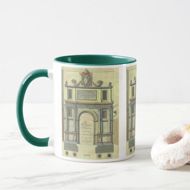 Taza Arquitectura renacentista de entrada de puerta de  (Con donut)