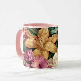 Taza Arreglo Floral Vintage Vibrante