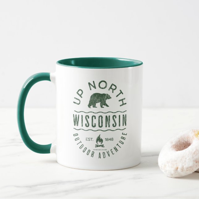 Taza Arriba del norte de Wisconsin (Con donut)