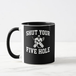 Taza Arroyo blanco de hockey cierra tu cinco hoyos