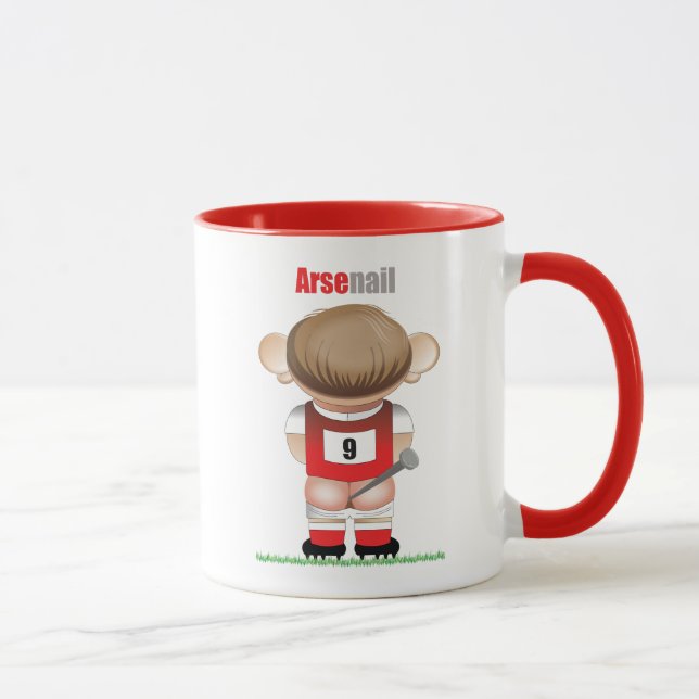 Taza ArseNail (Arsenal) Personalizado divertida de fútb (Derecha)