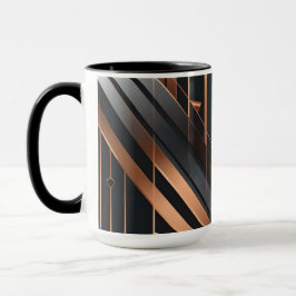 Taza Art Deco Copper & Silver Geometric Design