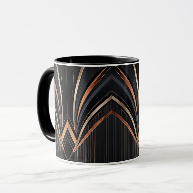 Taza Art Deco Metallic Geometric Elegance (Anverso izquierdo)