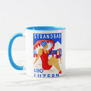 Taza Art Deco Strandbad Lido Luzern 1929