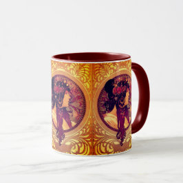 Taza Art Nouveau Alphonse Mucha Donna Mujer elegante