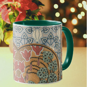 Taza Art nouveau Cyclamen floral Eugenio Grasset elegan