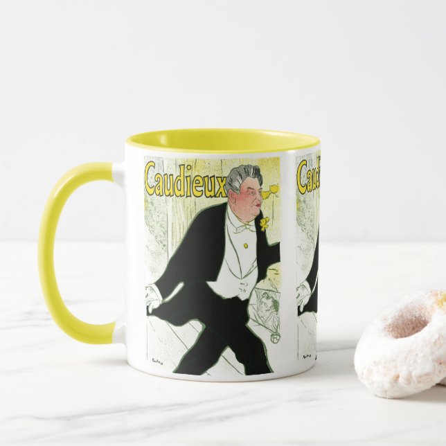 Taza Art Nouveau vintage, Caudieux de Toulouse Lautrec (Con donut)