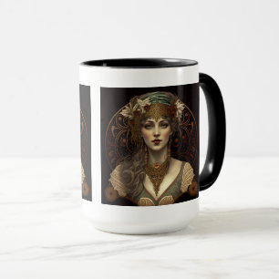 Taza Art Nouveau Woman Combo Mug, 15 oz