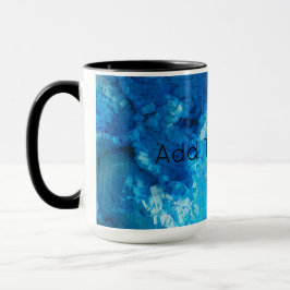 Taza Arte abstracto con ángulo azul y blanco