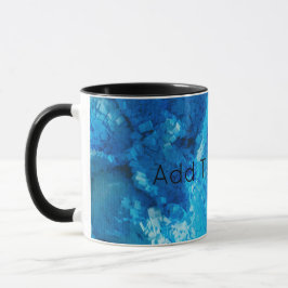 Taza Arte abstracto con ángulo azul y blanco