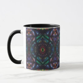 Taza Arte abstracto de acuarela de arcoíris oscuro cism
