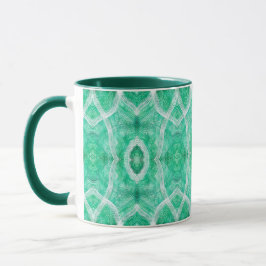 Taza Arte abstracto de acuarela verde de luz de empuje