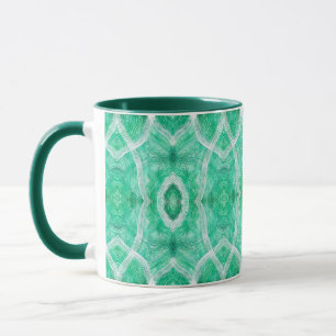 Taza Arte abstracto de acuarela verde de luz de empuje