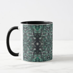 Taza Arte abstracto de acuarela verde oscuro Alturas