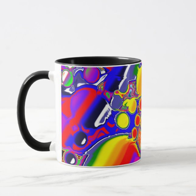 Taza Arte abstracto de explosión en arco iris (Izquierda)