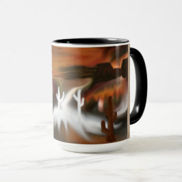 Taza Arte abstracto de hielo y fuego en el suroeste