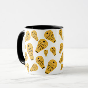 Taza Arte abstracto de rostro con tatuaje tribal aborig