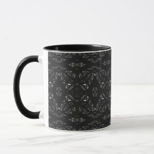 Taza Arte abstracto en gouache blanco y negro espectros