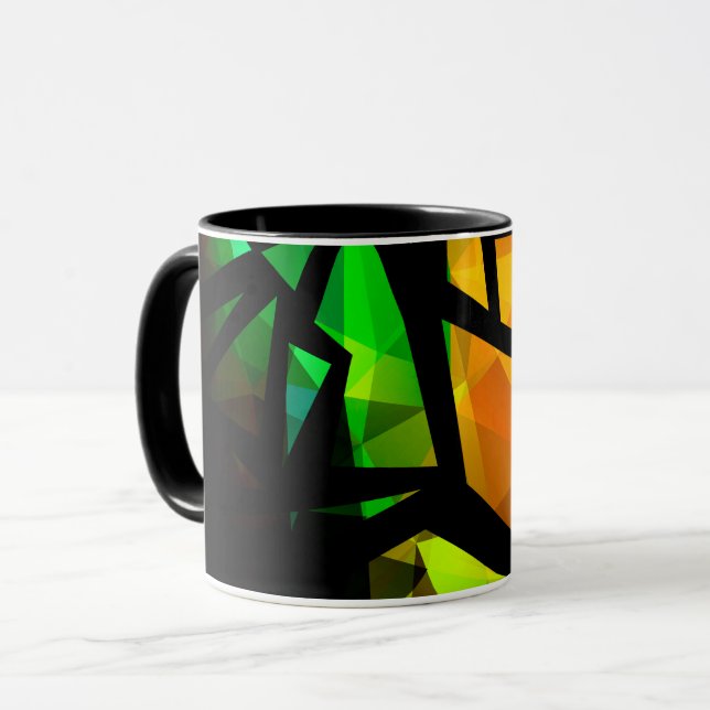 Taza Arte abstracto moderno graffiti poligonal geométri (Anverso izquierdo)