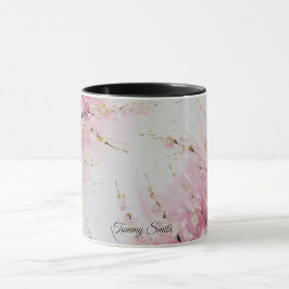 Taza Arte abstracto vibrante de flor de cerezo