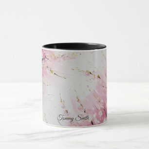 Taza Arte abstracto vibrante de flor de cerezo