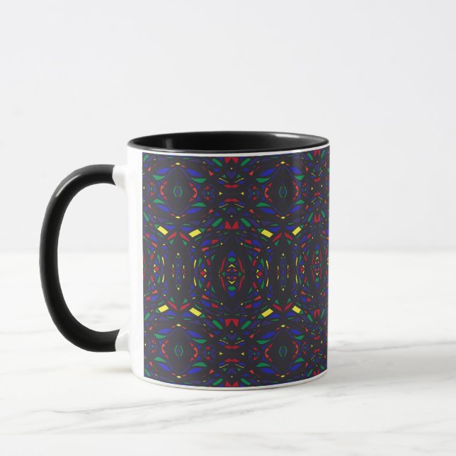 Taza Arte Acrílico Abstracto Arcoíris Prismático (Izquierda)