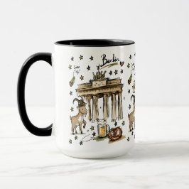 Taza Arte adorable de la puerta de Brandeburgo Berlín