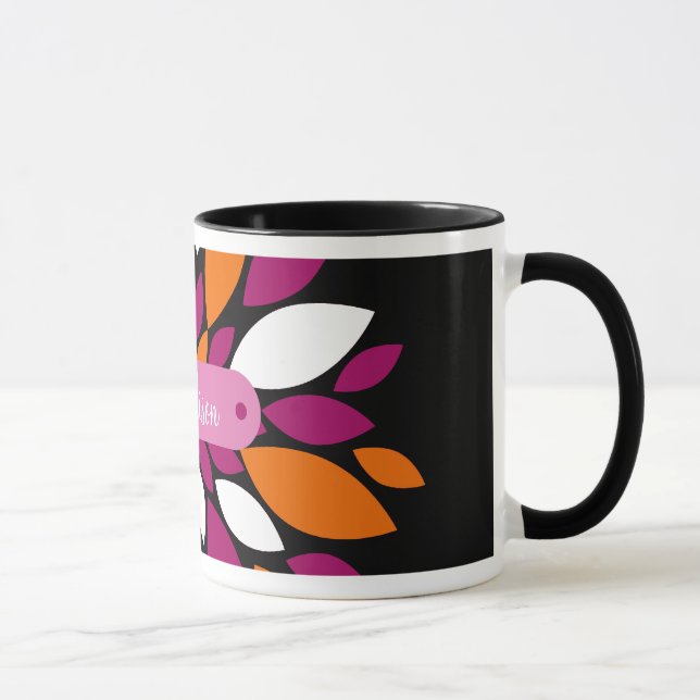 Taza Arte anaranjado púrpura conocido personalizado del (Derecha)