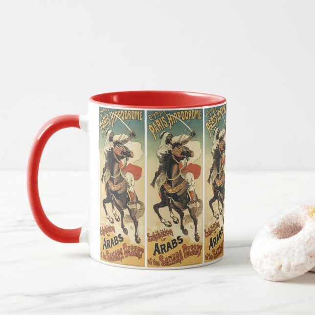 Taza Arte Antiguo Modernista, Árabes del Desierto del S (Con donut)