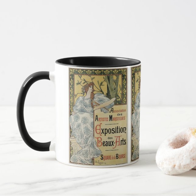 Taza Arte Antiguo Modernista, Exposición de Bellas Arte (Con donut)